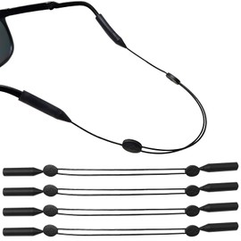 NECXON 4 Pieces Glasses Straps Glasses Cord Adjustable Glasses Chain for Women Non-Slip Glasses Strap Sports Sunglasses Strap for Men Women (39cm, Black)
