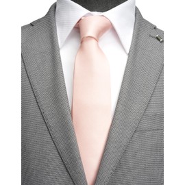 ZENXUS Extra Long Solid Tie for Men Big and Tall, Blush Pink XL Tie 63 inch
