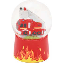 Sheepworld Dream Globe Fire Brigade Snow Globe for Shaking, Height 6.5 cm, with 3D Figure, Made of Shatterproof Acrylic, Gift for Children, Children's Birthday, Gift Boys, Back to School, School Cone