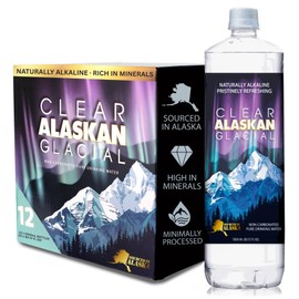Clear Alaskan Glacial Water Naturally Alkaline Rich in Minerals - 1500 ml / 50.7 Fl Oz (Pack of 12)