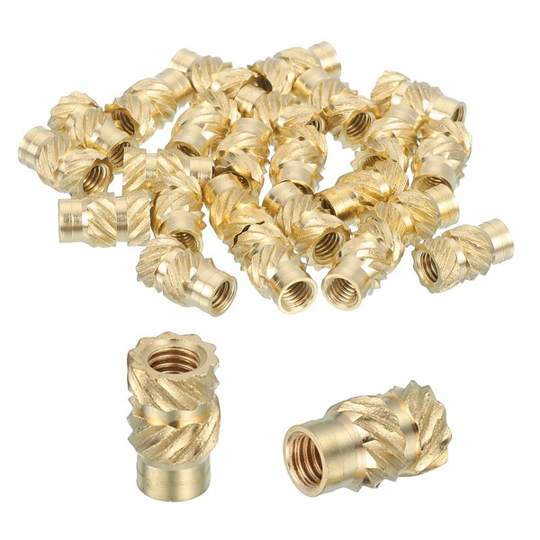 sourcing map 26 Pcs Threaded Inserts, M3 Brass Heat Set