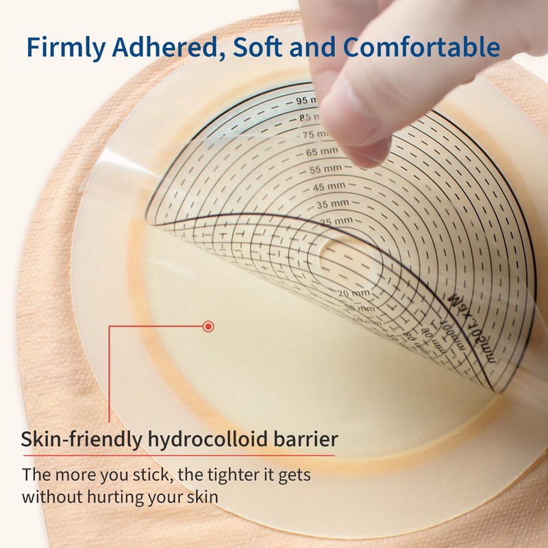 DERAYMI 20pcs One-Piece Colostomy Bag Ostomy Supplies,15-109mm Cuttable Oversized Chassis