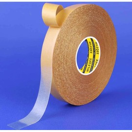 MILEQEE Double Sided Tape Heavy Duty, 0.59" x 66FT, Universal High Tack Strong Wall Adhesive with Fiberglass Mesh, Super Sticky Resistente Clear Tape, Easy Use Mounting Tape for School Office Home