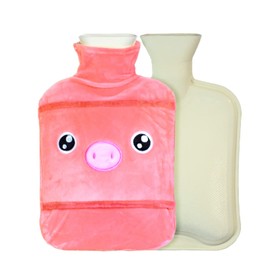 Hot Water Bottle with Soft Cover 2 L, Premium Natural Rubber and Soft Cover, Large Fluffy Hot Water Bottle, Safe and Durable Hot Water Bottle for Family, Christmas and a New Year Gift