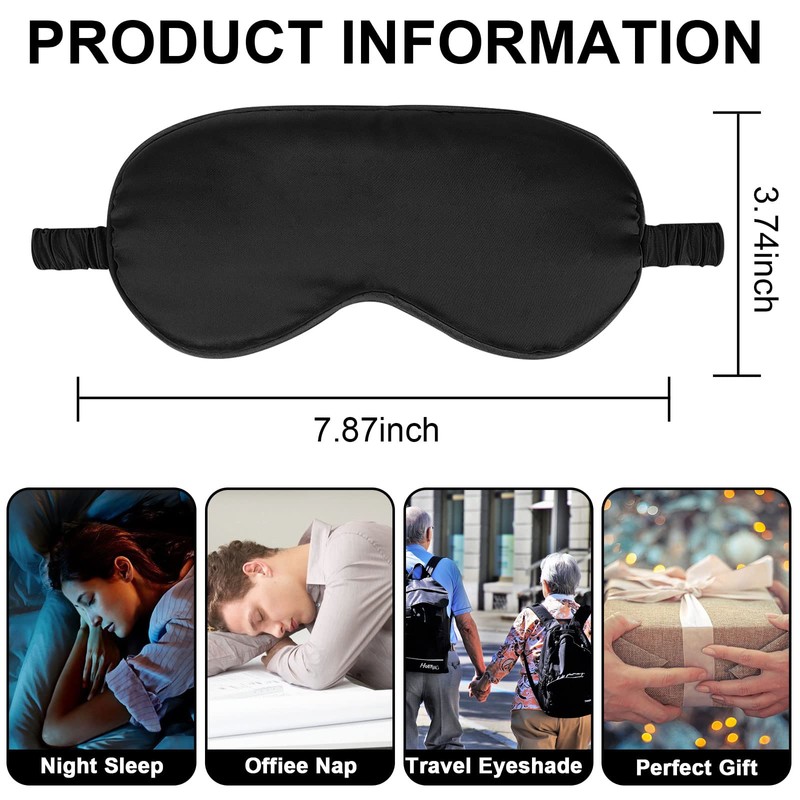 IEKEODI 2Pack Silk Sleep Mask,IEKEODI Eye Mask for Sleeping,Elastic Blackout