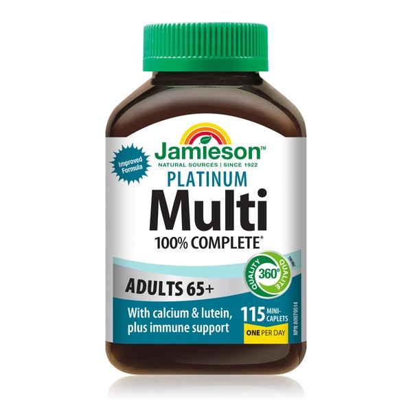 Jamieson Jamieson 100% Complete Multivitamin Platinum for Adults 65+, with