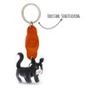 MONKIMAU Key Ring Black Cat Figurine Leather