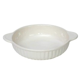 Thermal Minamoto no Ceramic Au Gratin Dishes White Large Placket Muscle Round m4780 
