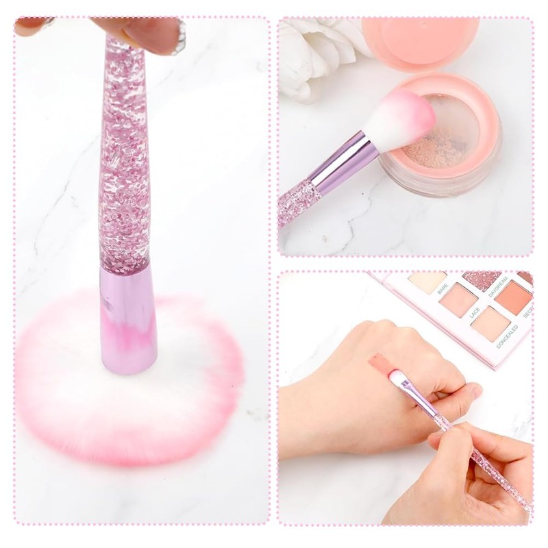 TSUOUKL Glitter Crystal Make Up Brush Set, 10 Pieces Bling
