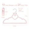 Kids Pink Velvet Clips Hangers - 13inch 50 Pack Toddler