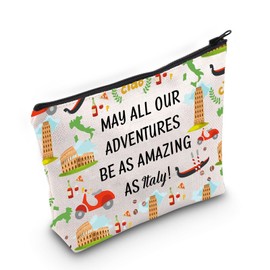 TSOTMO Italy Gift Italy Travel Toiletry Bag Travel Trip Accessories Bag Italy Adventures Gift Italy Vatican Gift For Italy Lovers (AS ITALY)