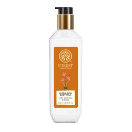 Forest Essentials Ultra-Rich Body Milk Lime Saffron Oudh | Ayurvedic Moisturising Body Lotion For Hydration | Natural Body Moisturizer