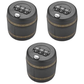 Youtei Set of 3 Plastic Bottle Lid Lock 3 Digit Number Lock (Black, One Size)