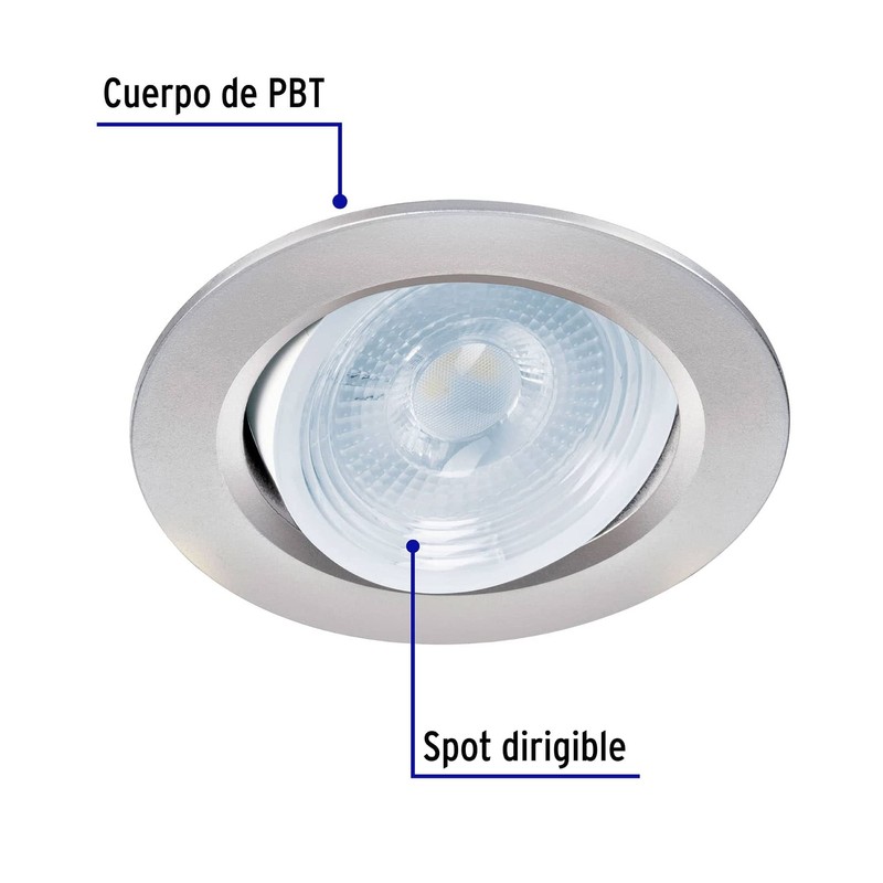 Volteck Lait EMP-105L, Luminario de LED 5 W empotrar redondo