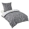 Bedsure Bed Linen, 135 x 200 cm, Cotton, Grey Bed