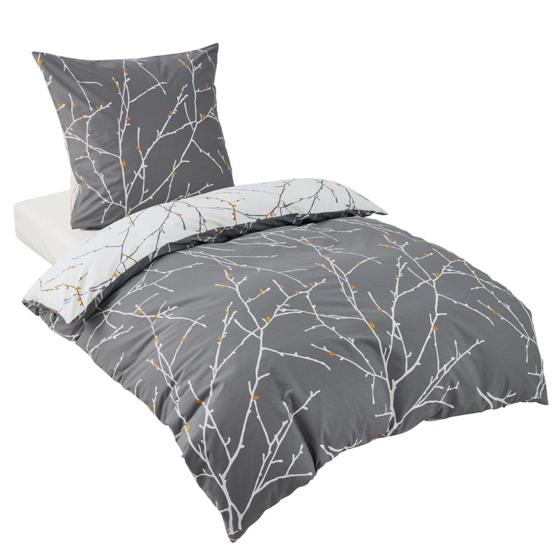 Bedsure Bed Linen, 135 x 200 cm, Cotton, Grey Bed