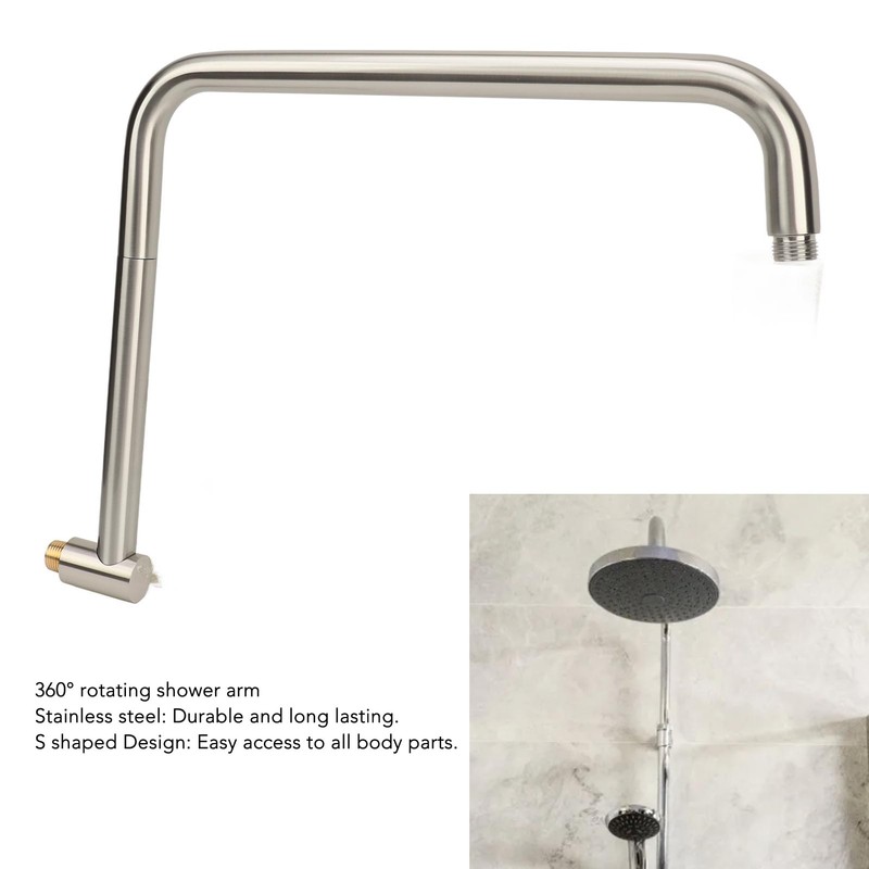 Shower Head Extension with Flange S Shape Shower Arm Wall