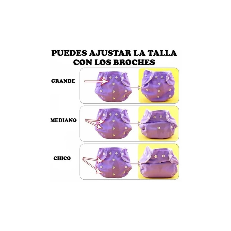 1 Pañal Cubierta Bebe Ecológico Tela Impermeable Sin Inserto