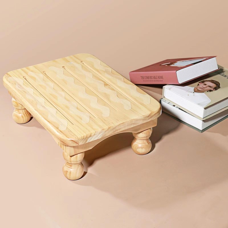 URFORESTIC Solid Wood Bed Step Stool Super Large/Bedside Steps for