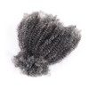 HAPPY&CC 4C Grey Afro Kinky Bulk Human Hair for Mini