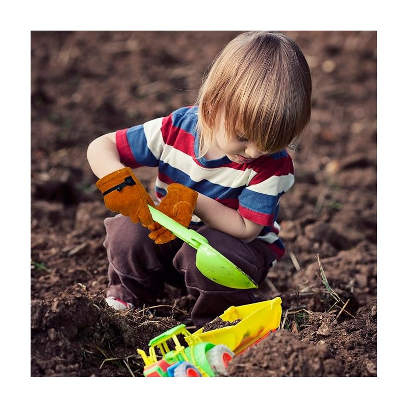 Hocoi Moa Kids Leather Work Gloves for Toddlers Age 5-7