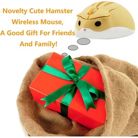 elec Space Kabellose Maus,Niedliche Optische Hamsterform Maus, 1200 DPI Rauschunterdrückung Ultra Portable Travel Mouse, 2,4 GHz mit USB Unifying Receiver, für PC/Mac/Laptop Kids Girl Gift(Gelb)