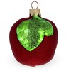 BestPysanky Glittered Red Apple Glass Christmas Ornament