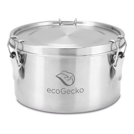 ecoGecko® Premium Brotdose aus Edelstahl rund | das Original | auslaufsicher & dicht | Die hochwertige Lunchbox für Kinder und Erwachsene | 1200ml Fassungsvermögen | Lunchbox rund