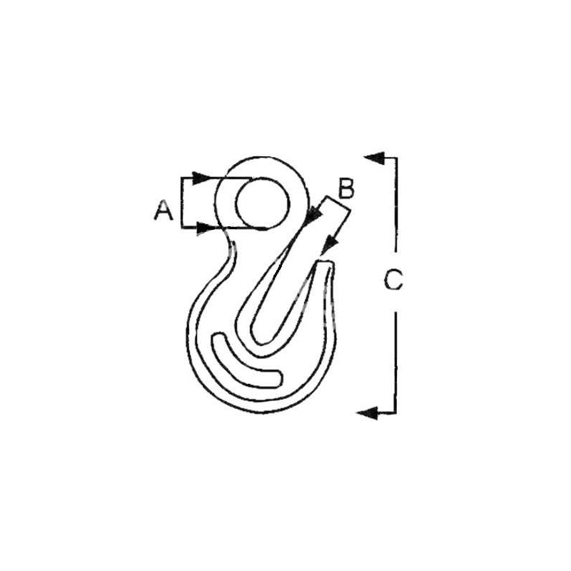 Stainless Steel 316 Eye Chain Grab Hook by MarineNow 1/4",