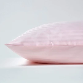 HOMESCAPES Pink Pure Egyptian Cotton Euro Size Pillowcase 80 x 80 cm 330 TC 500 Thread Count Percale Equivalent Satin Stripe Pillow Case with Zip