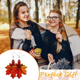 Thanksgiving Earrings Fall Maple Leaf Earrings for Women Trendy Pearl Maple Leaf Drop Earrings Tassels Maple Leafdrop Dangle Earrings Autumn Earrings Thanksgiving Earrings for Women