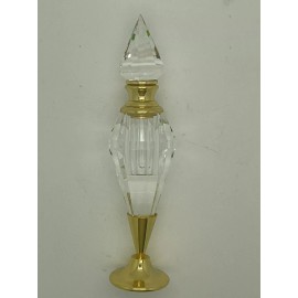 unbranded Crystal Perfume Decanter Bottle 24K Gold Plated With Stopper