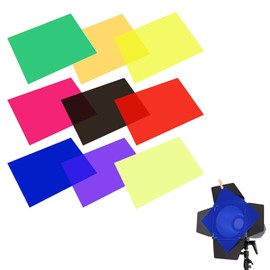 Pack of 9 Heat Resistant Lamp Film A4 (29.7 x 21 cm) - Colour Filter Gel for LED, Headlights & Stage Light | Transparent Colour Film Set for Light Design, Photography & DIY