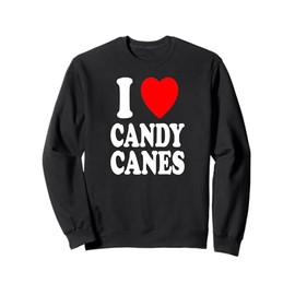 I Heart (Love) Candy Canes Winter Peppermint Christmas Sweatshirt