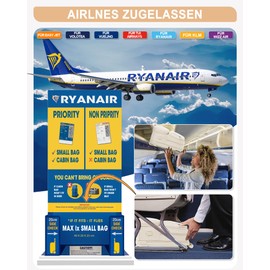 suradar For Ryanair Hand Luggage 40 x 20 x 25 cm Hand Luggage Backpack Travel Backpack Hand Luggage Aeroplane Backpack 40 x 20 x 25 Travel Backpack Ryanair Hand Luggage Bag Carry on Luggage, A-beige,