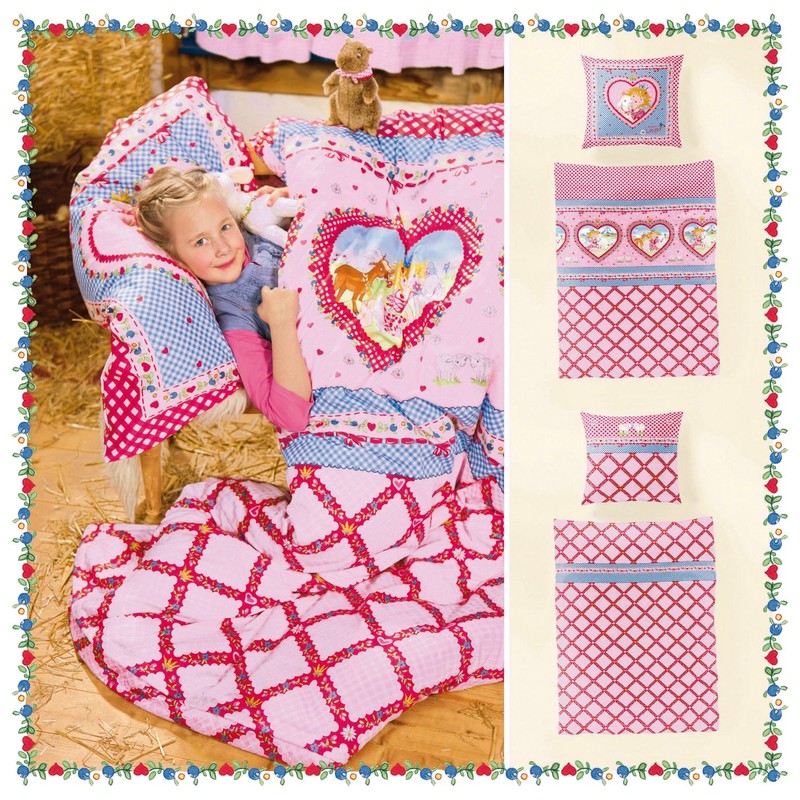 Bierbaum Lillifee duvet cover set Renforcé pastel pink size 80x80