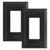 2-Pack Decorator Wall Plate Cover, Black Decorative Switch Plates and