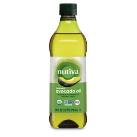 Nutiva Organic Steam-Refined Avocado Oil - Perfect for Cooking, Frying, Baking, and Dressing - High-Heat Oil with Neutral Flavor - Great for Vegan, Paleo, and Keto Diet - Non-GMO - 24 Fl Oz