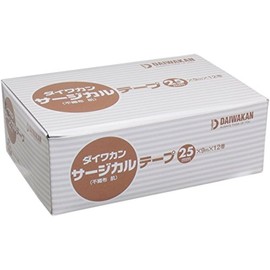 Daiwakan Surgical Tape, Non-woven Fabric, Skin Color, 0.9 inches (25 mm) x 9M (12 Kaniri)
