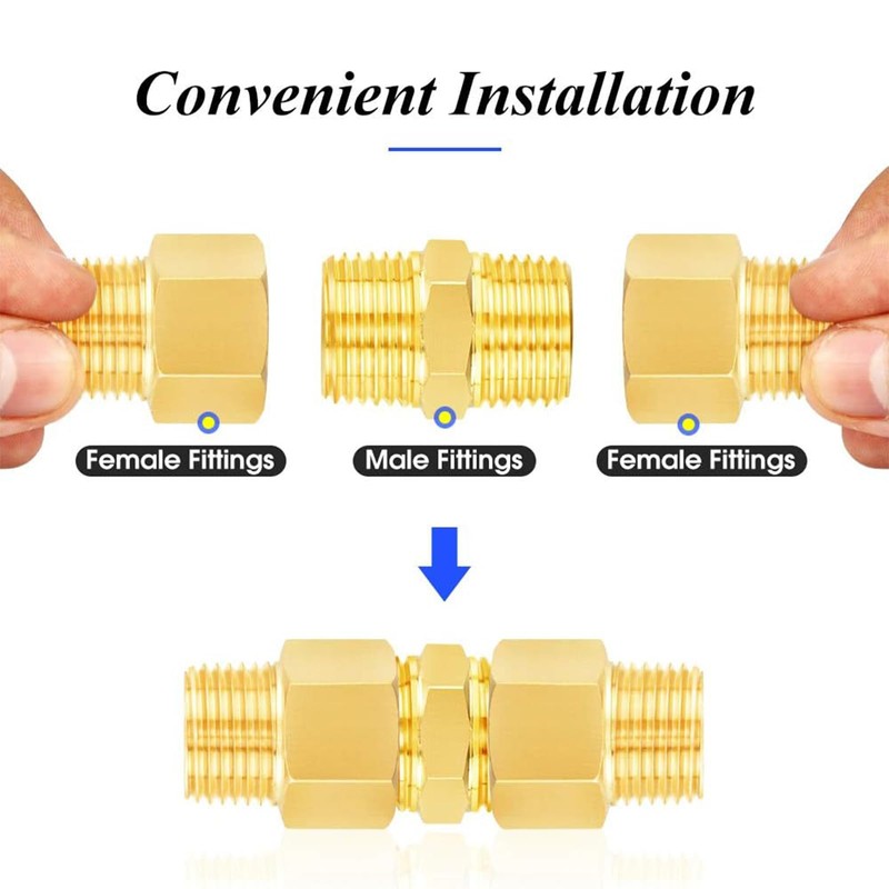 TAILONZ PNEUMATIC 3/4" BSP Male Pipe Hex Nipple, Brass Pipe
