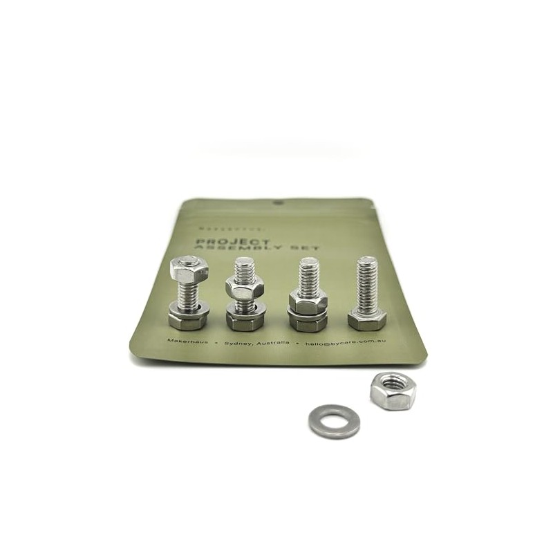 MAKERHAUS M6x16 Hex Bolt Set (4 Pack) Nut & Washer