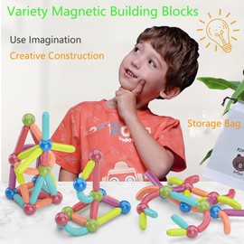 SVYHUOK Magnetic Building Blocks Pack of 100 Magnets Children, Magnetic Building Blocks Building Kit Children's Toy, Imaginative Magnetic Building Blocks for Home and School Gifts for Boys and Girls