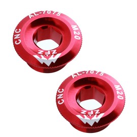 Saipor 2pcs Bike Crank Caps M20 Bolt Hollow Caps Alloy CNC Bicycle Crank Cover for Road Bike, Mountain Bike, BMX, MTB (Red)