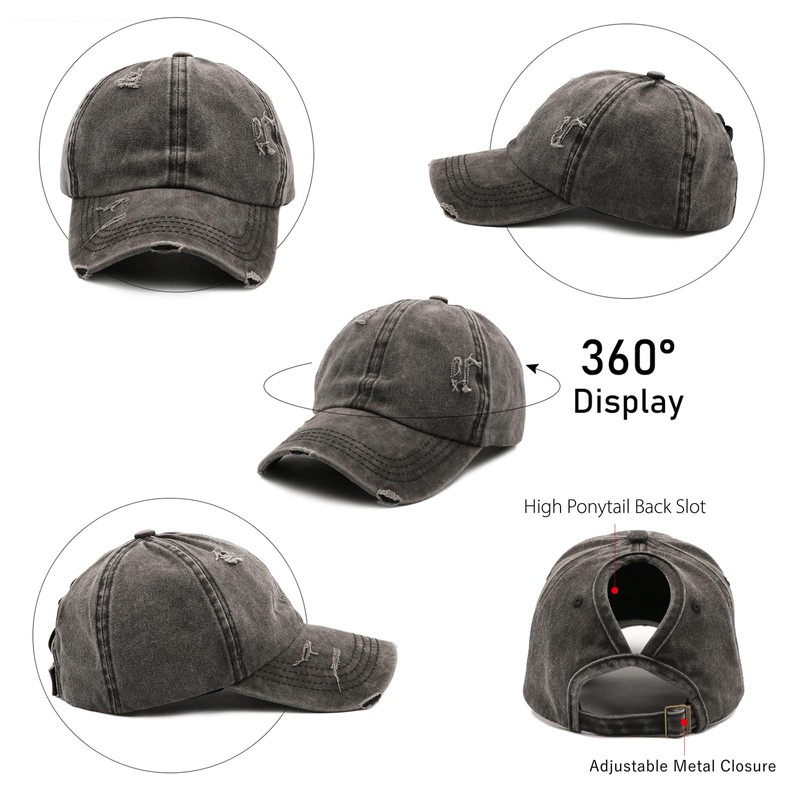 ProMindFun Womens Pony Hat High Ponytail Baseball Cap Girls Messy