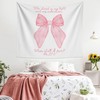 Evcprz Coquette Pink Bow Christian Tapestry, Bible Verse Wall Tapestries,