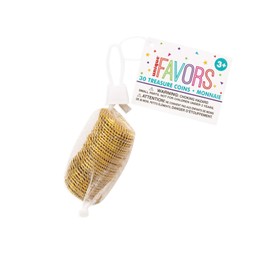 Treasure Gold Plastic Coins -1" (30 Ct) - Perfect for Party Favors, Games, and Treasure Hunts