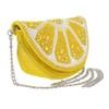Mary Frances Tart Beaded Handbag Lemon Slice Crossbody Bag, Yellow