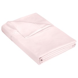 400 Thread Count 100% American Grown Cotton Pink Flat Sheet Only - Cooling Sheets - Luxury Sateen Weave - Queen Size Flat Sheet Sold Separately - Super Soft Cotton Top Sheets (Queen, Kyoto Blush)