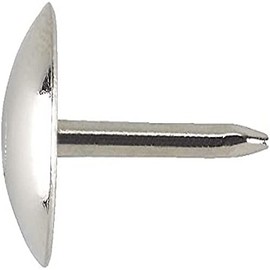 Merriway BH07243 (100 Pcs) Upholstery Nail Matt Nickel 9.5 mm Diameter Head 15 mm Length - Pack of 100 Pieces