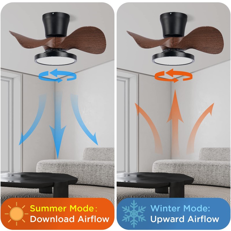 ocioc Quiet Ceiling Fan with LED Light 22 inch Large